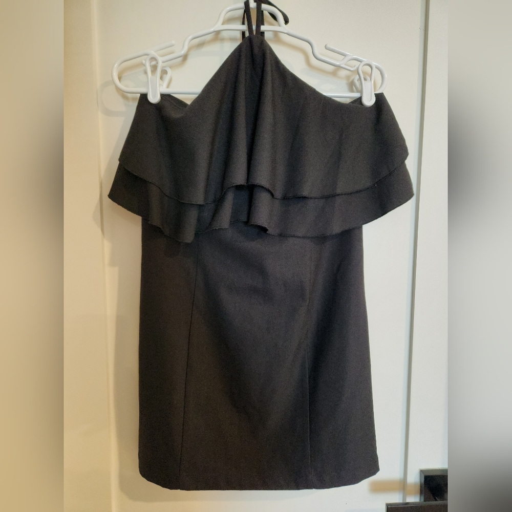 Nordstrom After Marker Black Halter Mini Dress